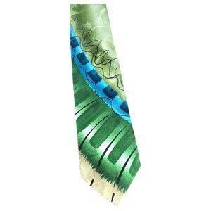 Jerry Garcia Silk Tie Blue Green Desert Storm Limited ED Collection 47 Abstract
